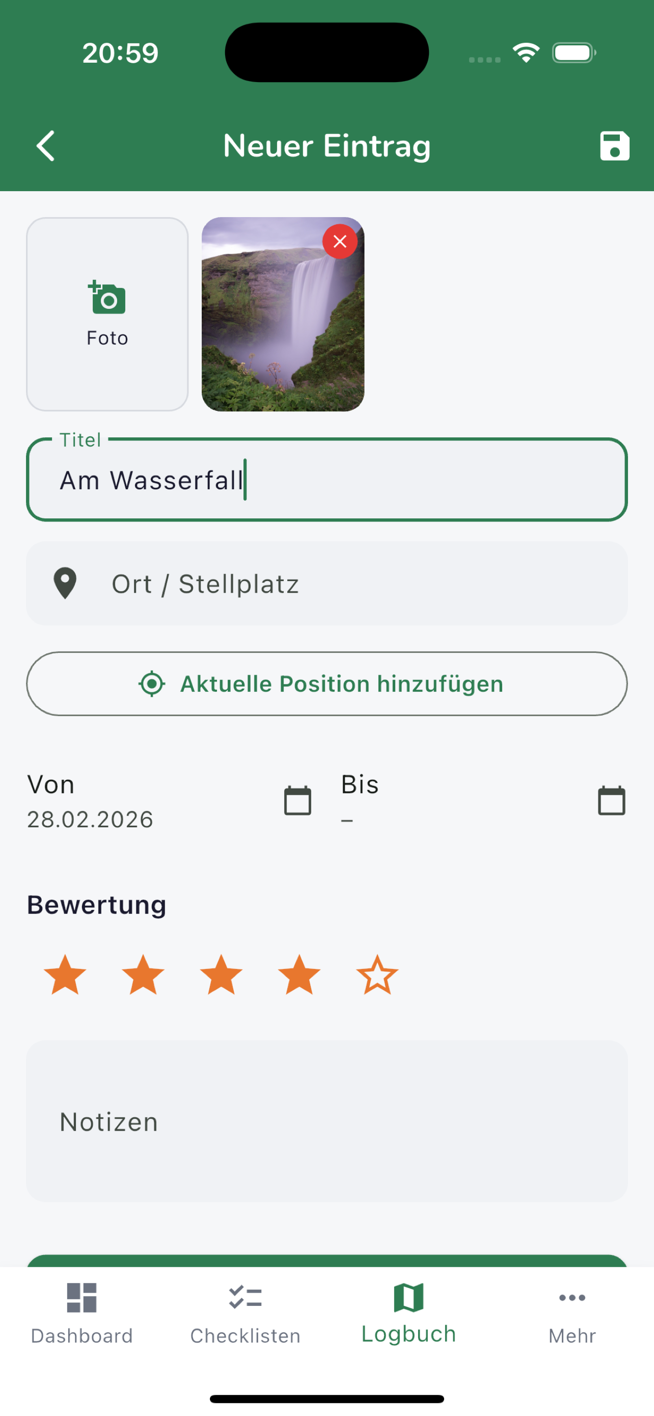 CamperManager Logbuch
